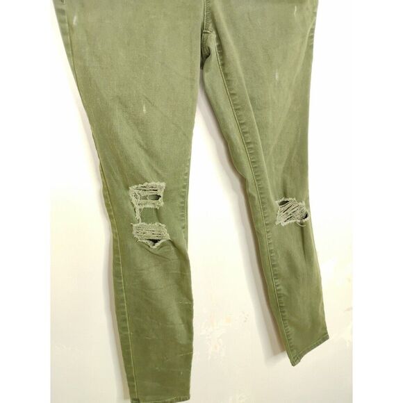 Old Navy Rockstar Distressed skinny Jeans Green Mid-Rise Stretch size 8 - Picture 6 of 9
